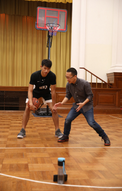 David Lee, CEO of NEX Team, with Benjamin Hsu, a HKU basketball player who is studying Exercise & Health.